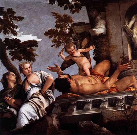 Alegorie lásky II: Pohrdání. Paolo Veronese, 1575