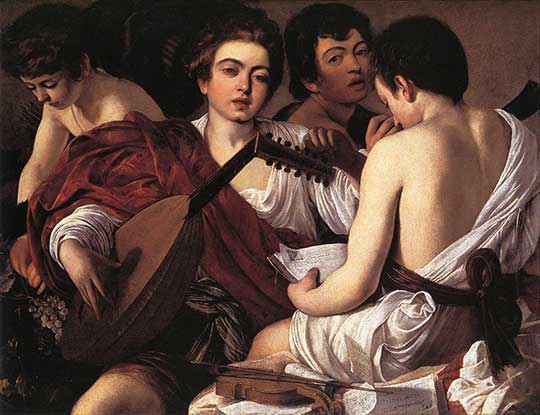 Hudebníci, Caravaggio, 1595–6