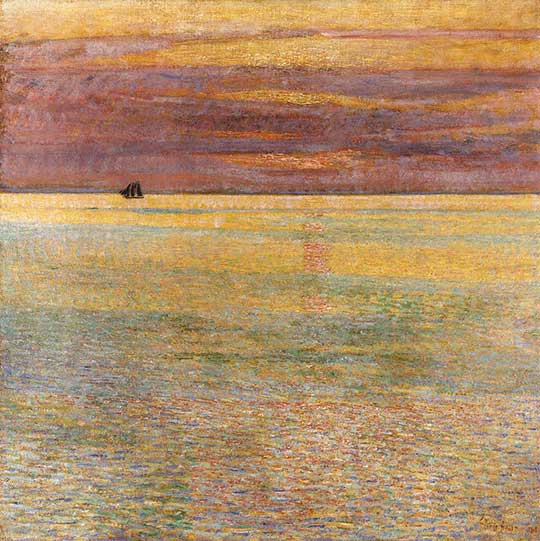 Západ slunce nad mořem, Childe Hassam, 1911
